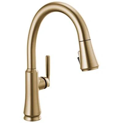 Delta Single Handle Pull Down Kitchen Faucet In Gold;champagne Bronze