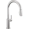 Delta Single Handle Pull-down Kitchen Faucet In Lumicoat Chrome