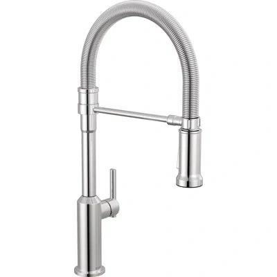 Delta Single Handle Pull-down Kitchen Faucet With Spring Spout In Lumicoat Chrome