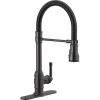 Delta Single Handle Pull-down Kitchen Faucet With Spring Spout In Matte Black