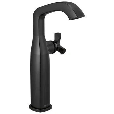 Delta Single Handle Vessel Bathroom Faucet In Lumicoat  Chrome