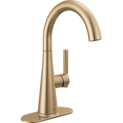 Delta Single Hole Bar Sink Faucet, Wet Bar Faucets, Prep Sink Faucet In Champagne Bronze