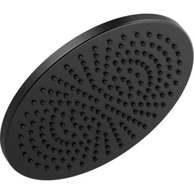 Delta Single-setting Rain Adjustable Shower Head In Matte Black