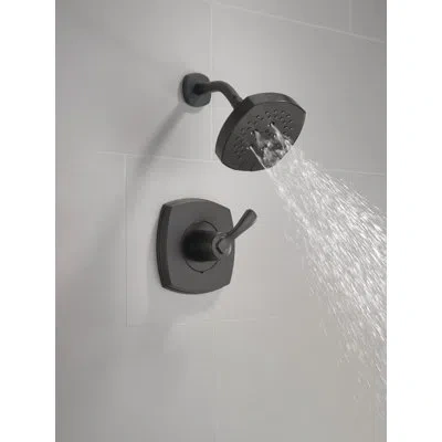 Delta Stryke 14 Series Single-function Shower Faucet Set, H2okinetic Shower Valve Trim Kit In Black