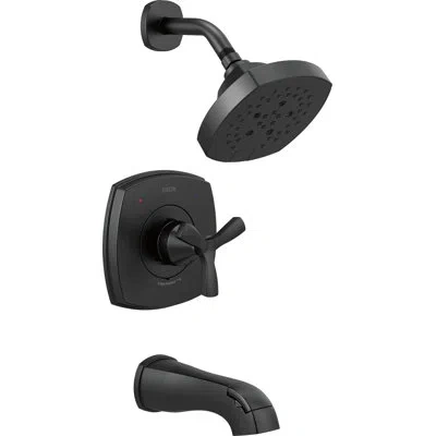 Delta Stryke 14 Series Tub And Shower Faucet Trim With Diverter And H2okinetic Technology In Black