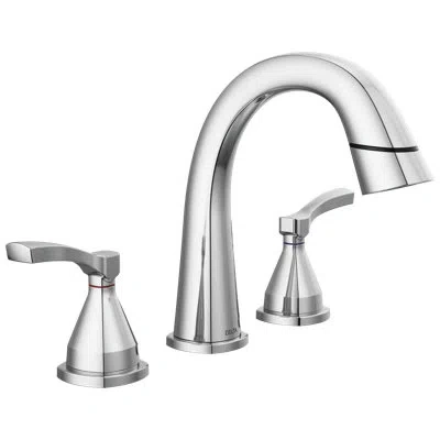 Delta Stryke 3-hole Widespread Pull Out Sprayer Bathroom Faucet, 2-handle Bathroom Sink Faucet In Lumicoat Chrome