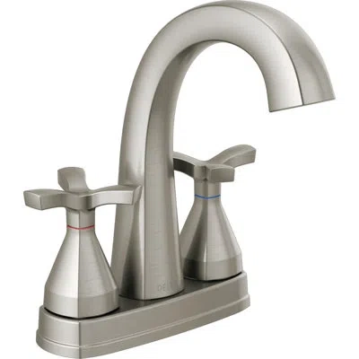 Delta Stryke Centerset Bathroom Faucet With Drain Assembly And Diamond™ Seal Technology In Stainless