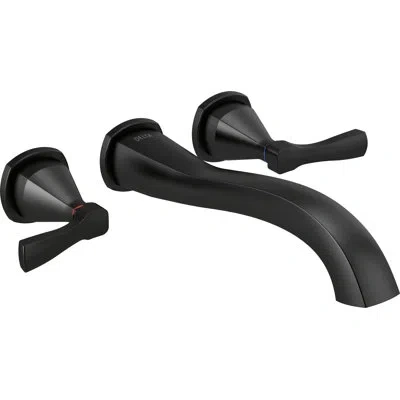 Delta Stryke Double Handle Wall Mounted Tub Spout Trim In Matte Black