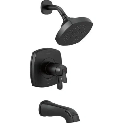 Delta Stryke Thermostatic Tub And Shower Faucet Trim In Matte Black