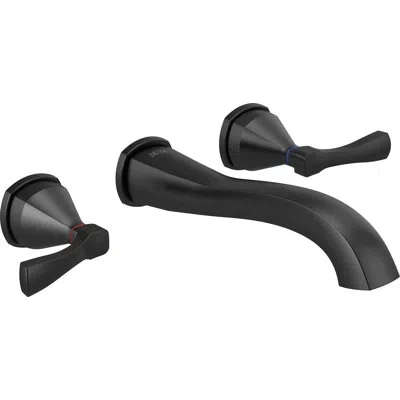 Delta Stryke Wall Mounted Bathroom Faucet Trim In Matte Black
