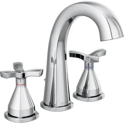 Delta Stryke Widespread Bathroom Faucet With Drain Assembly And Diamond™ Seal Technology In Chrome