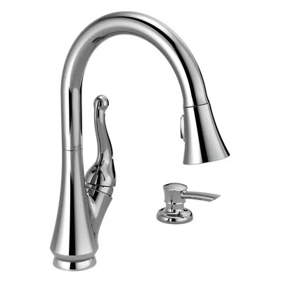 Delta Talbott Pull Down Sprayer Kitchen Sink Faucet With Matching Soap Dispenser In Chrome