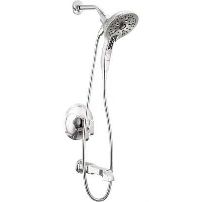 Delta Tetra 17 Series Dual-function Bathtub Faucet Trim, In2ition Shower Head With Handheld Spray Trim Kit In Chrome
