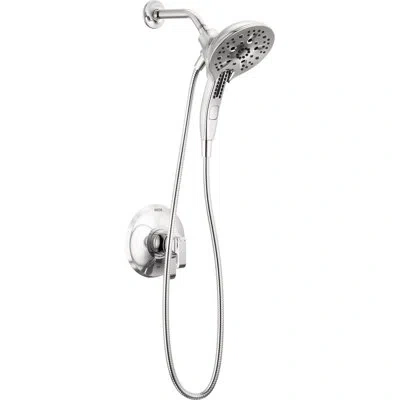 Delta Tetra 17 Series Dual-function Shower Faucet Trim, In2ition Shower Head With Handheld Spray Trim Kit In Lumicoat Chrome