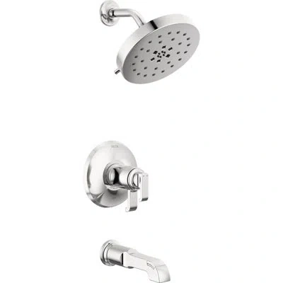 Delta Tetra 17t Series Dual-function Bathtub Faucet Set, H2okinetic Shower Head Trim Kit, Bathtub Trim In Chrome