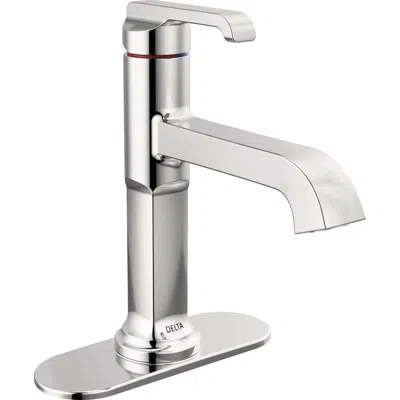 Delta Tetra Single Hole Bathroom Faucet, Single Handle Bathroom Sink Faucet With Drain Assembly In Chrome