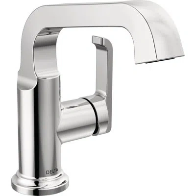 Delta Tetra Single Hole Bathroom Faucet, Single Handle Bathroom Sink Faucet With Drain Assembly In Lumicoat Chrome