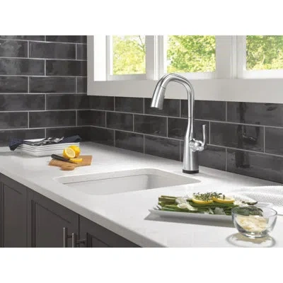 Delta Touch2o Bar / Prep Faucet With Touchless Technology In Lumicoat  Arctic Stainless