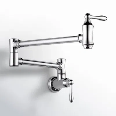 Delta Traditional Pot Filler Faucet, Farmhouse Wall Mount Pot Filler Kitchen Faucet In Chrome