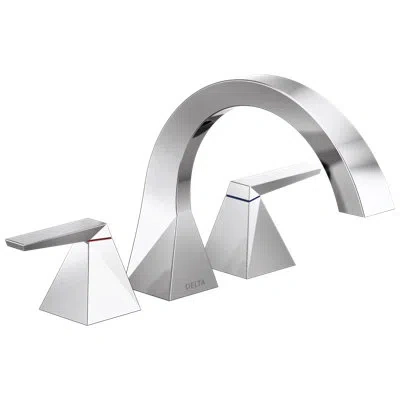 Delta Trillian Double Handle Deck Mounted Roman Tub Faucet Trim In Chrome