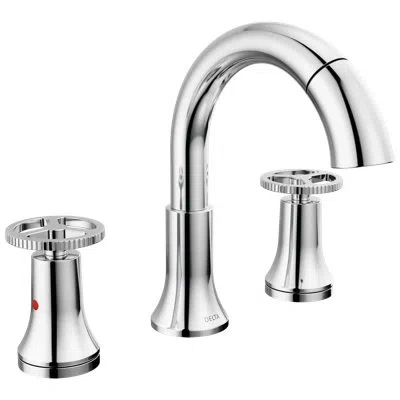 Delta Trinsic 3-hole Widespread Pull Out Sprayer Bathroom Faucet, 2-handle Bathroom Sink Faucet In Chrome