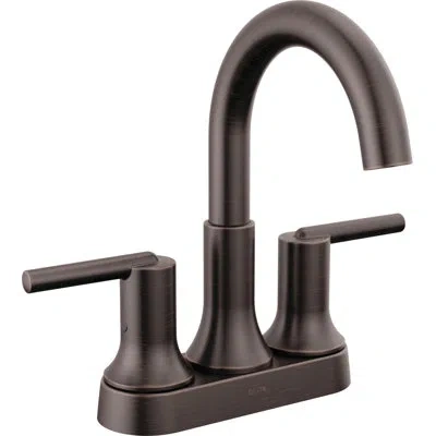 Delta Trinsic Centerset Bathroom Faucet With Drain Assembly, 2-handle Bathroom Sink Faucet In Venetian Bronze