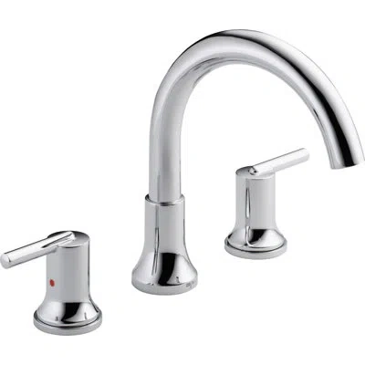 Delta Trinsic Double Handle Deck Mounted Roman Tub Faucet In Chrome