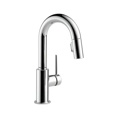 Delta Trinsic Pull Down Sprayer Bar Faucet, Single Handle Prep Sink Faucet In Chrome