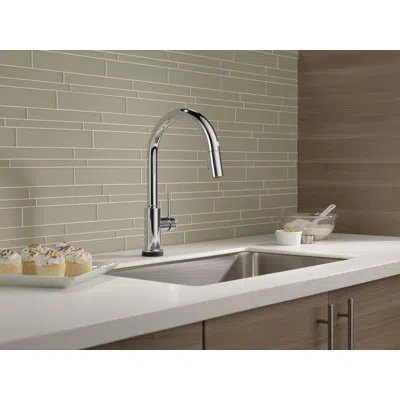 Delta Trinsic Pull Down Sprayer Touch And Voice Control Kitchen Sink Faucet, Touch Control Kitchen Faucet In Chrome