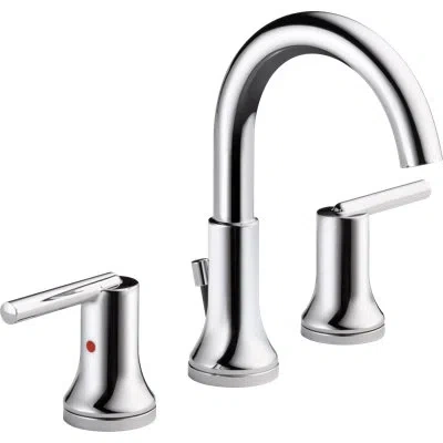 Delta Trinsic Widespread Bathroom Faucet 3 Hole, 2-handle Bathroom Sink Faucet With Drain Assembly In Chrome