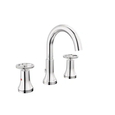 Delta Trinsic Widespread Bathroom Faucet 3 Hole With Wheel Handle, 2-handle Bathroom Sink Faucet In Chrome