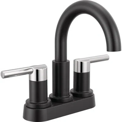 Delta Two Handle Centerset Bathroom Faucet In Matte Black,chrome