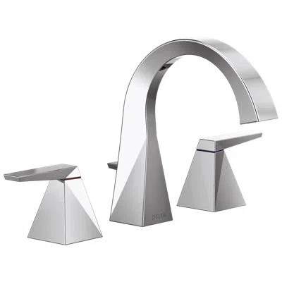 Delta Two Handle Widespread Bathroom Faucet In Lumicoat Chrome