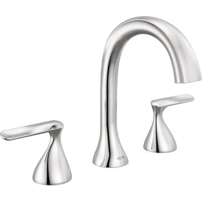 Delta Two Handle Widespread Bathroom Faucet In Lumicoat Chrome