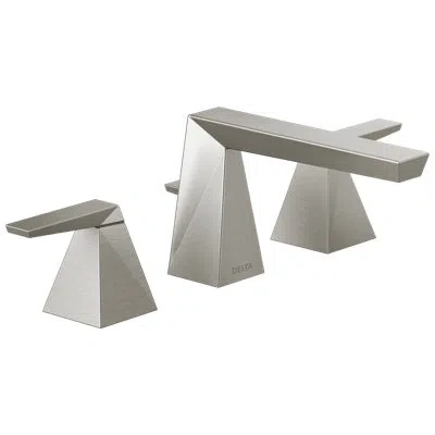 Delta Two Handle Widespread Bathroom Faucet In Lumicoat Stainless