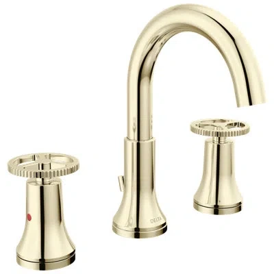 Delta Two Handle Widespread Bathroom Faucet In Polished Nickel