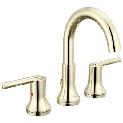 Delta Two Handle Widespread Bathroom Faucet In Polished Nickel