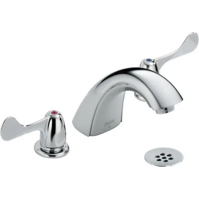 Delta Two Handle Widespread Faucet Bathroom Faucet With Drain Assembly In Chrome