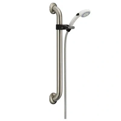 Delta Universal Showering Components Multi Function Slide Bar Shower Head In White
