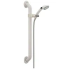 Delta Universal Showering Components Multi Function Slide Bar Shower Head In White