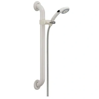 Delta Universal Showering Components Multi Function Slide Bar Shower Head In White