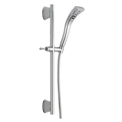 Delta Universal Showering Components Slide Bar Full/standard Handheld Shower Head With H2okinetic Technolo In Chrome