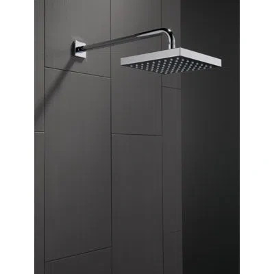 Delta Universal Showering Components Square Single-spray Rain Shower Head, Rainfall Shower Head 2.5 Gpm In Chrome