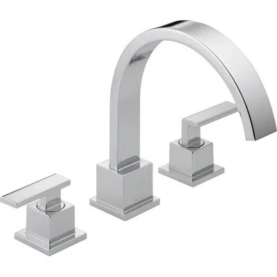 Delta Vero Double Handle Deck Mounted Roman Tub Faucet Trim In Chrome