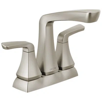 Delta Vesna Centerset Bathroom Faucet With Drain Assembly In Brushed Nickel
