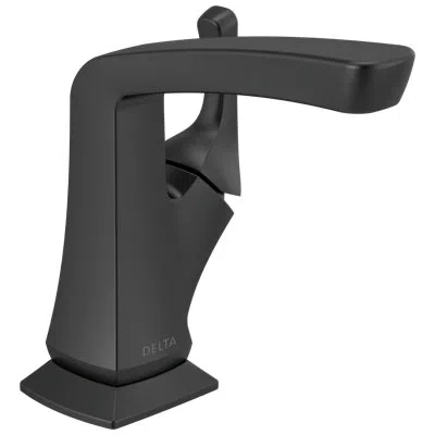 Delta Vesna Single Hole Bathroom Faucet With Drain Assembly, Single Handle Bathroom Sink Faucet In Matte Black