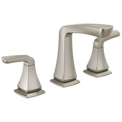 Delta Vesna Widespread Bathroom Faucet 3 Hole, 2-handle Bathroom Sink Faucet With Drain Assembly In Spotshield Brushed Nickel