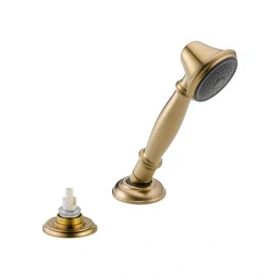 Delta Victorian Deck Mounted Roman Tub Faucet Trim With Handshower In Matte Black