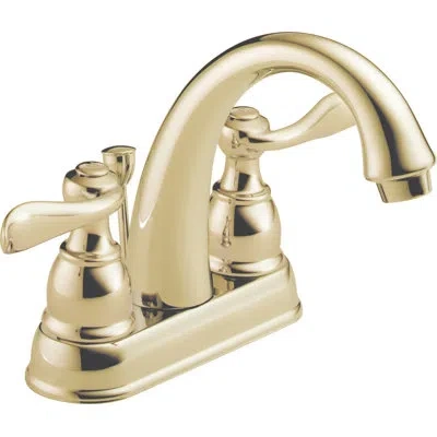 Delta Windemere Centerset Bathroom Faucet With Drain Assembly, 2-handle Bathroom Sink Faucet In Brilliance Polished Brass