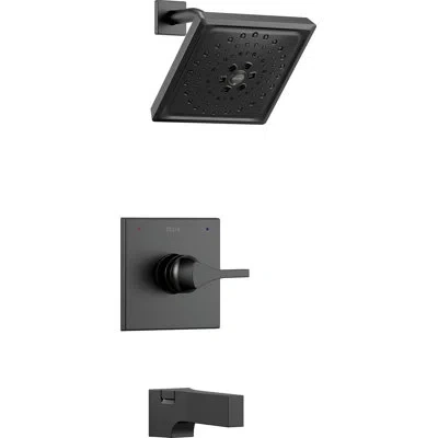 Delta Zura Tub And Shower Faucet In Matte Black